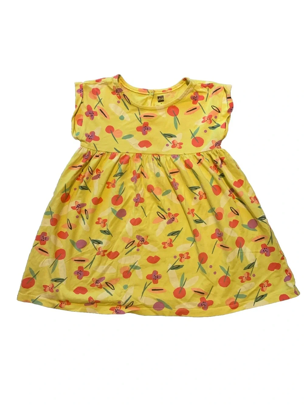 Tea Collection Yellow Floral Print Kids Dress
